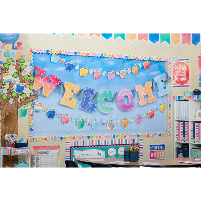 Watercolor Welcome Bulletin Board Display Set