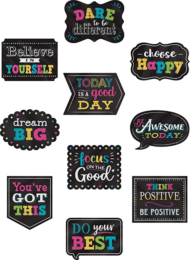 Chalkboard Brights Positive Sayings Mini Bulletin Board