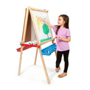 Deluxe Standing Art Easel- Dry Erase Board, Chalkboard, Paper Roller