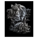 Silver Engraving Rhinoceros