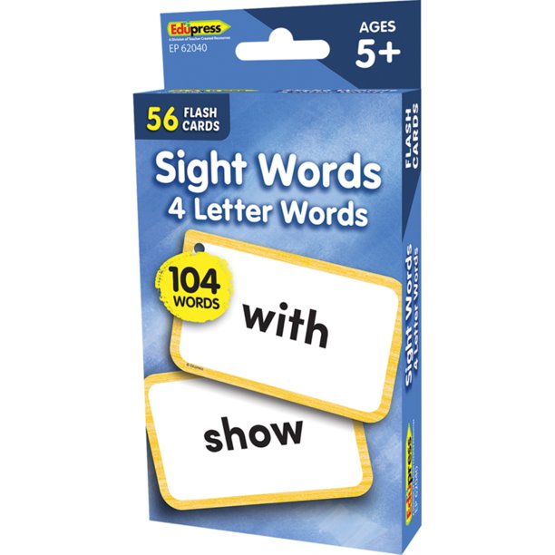 Sight Words Flash Cards 4 Letter Words